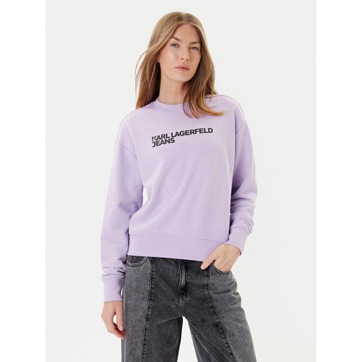 Karl Lagerfeld Jeans Bluza A1W20005 Fioletowy Regular Fit ze sklepu MODIVO w kategorii Bluzy damskie - zdjęcie 184768099