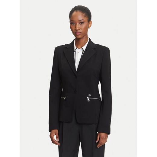 KARL LAGERFELD Marynarka A3W14040 Czarny Slim Fit ze sklepu MODIVO w kategorii Marynarki damskie - zdjęcie 184768116