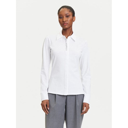 KARL LAGERFELD Koszula A3W17103 Biały Slim Fit ze sklepu MODIVO w kategorii Koszule damskie - zdjęcie 184768117