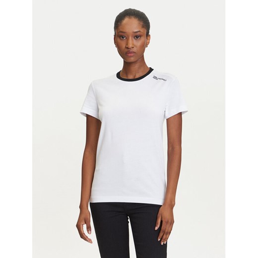 Karl Lagerfeld Jeans T-Shirt A3W17051 Biały Slim Fit ze sklepu MODIVO w kategorii Bluzki damskie - zdjęcie 184768148