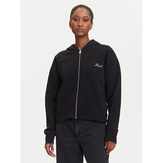 KARL LAGERFELD Bluza A3W20067 Czarny Regular Fit ze sklepu MODIVO w kategorii Bluzy damskie - zdjęcie 184768177