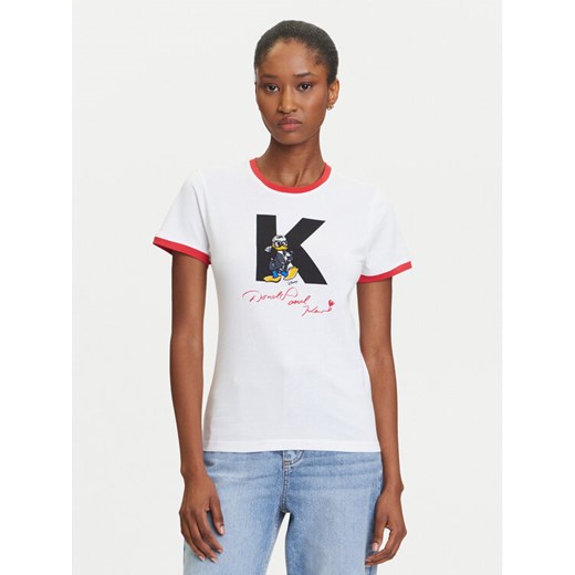 KARL LAGERFELD T-Shirt A3W17089 Biały Regular Fit ze sklepu MODIVO w kategorii Bluzki damskie - zdjęcie 184768185