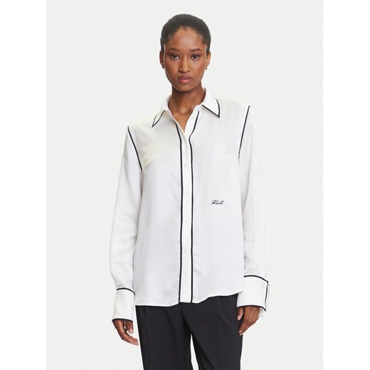 KARL LAGERFELD Koszula A3W11012 Biały Regular Fit ze sklepu MODIVO w kategorii Koszule damskie - zdjęcie 184768227