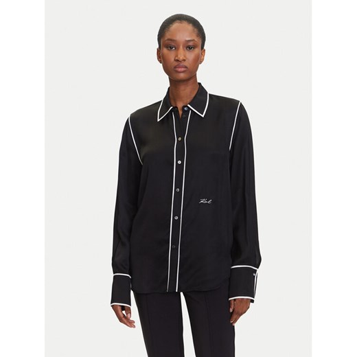 KARL LAGERFELD Koszula A3W11012 Czarny Regular Fit ze sklepu MODIVO w kategorii Koszule damskie - zdjęcie 184768246