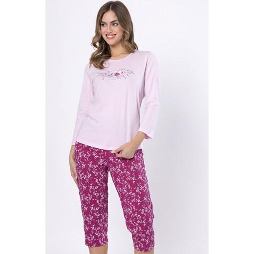 Dwuczęściowa piżama damska 1633 Edyta, Kolor liliowy-wzór, Rozmiar M, Leveza ze sklepu Intymna w kategorii Piżamy damskie - zdjęcie 184769306