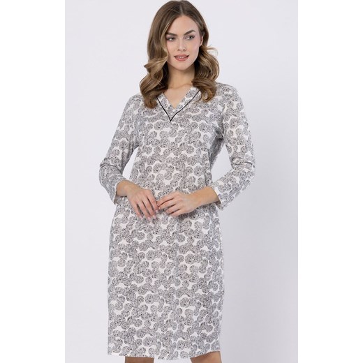 Bawełniana koszula nocna Bea 1610, Kolor piaskowy-wzór, Rozmiar M, Leveza ze sklepu Intymna w kategorii Koszule nocne - zdjęcie 184769326