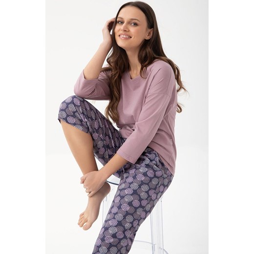 Dwuczęściowa piżama damska 344, Kolor kakaowy-wzór, Rozmiar L, Luna ze sklepu Intymna w kategorii Piżamy damskie - zdjęcie 184769358