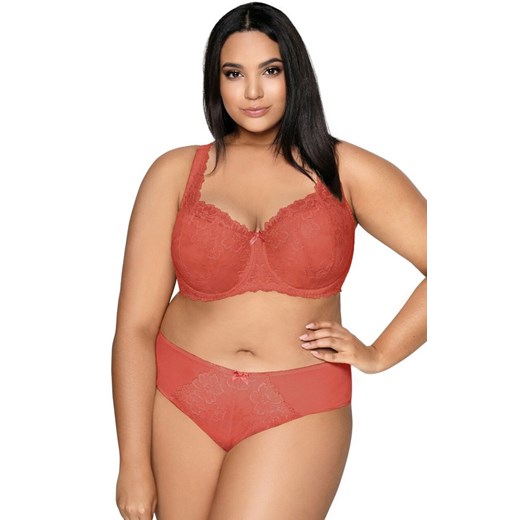 Figi damskie z koronką ceglane Carmela F-053/51/1, Kolor ceglasty, Rozmiar 36, Mat ze sklepu Intymna w kategorii Majtki damskie - zdjęcie 184769379