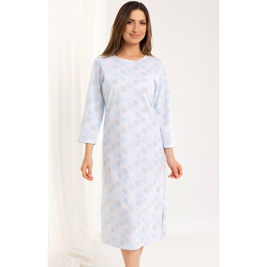 Koszula nocna damska z rękawem 3/4 niebieska 161, Kolor niebieski, Rozmiar M, Regina ze sklepu Intymna w kategorii Koszule nocne - zdjęcie 184769439