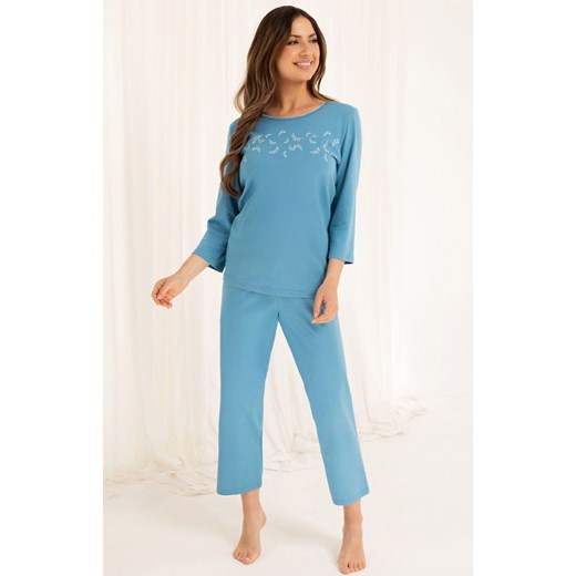 Regina piżama damska 3/4 niebieska 724, Kolor niebieski, Rozmiar M, Regina ze sklepu Intymna w kategorii Piżamy damskie - zdjęcie 184769467