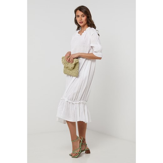 Lin Passion Lniana sukienka w kolorze białym Lin Passion 40/42 Limango Polska okazyjna cena