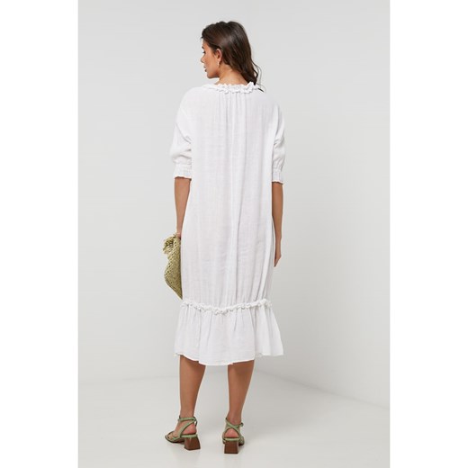 Lin Passion Lniana sukienka w kolorze białym Lin Passion 40/42 okazyjna cena Limango Polska
