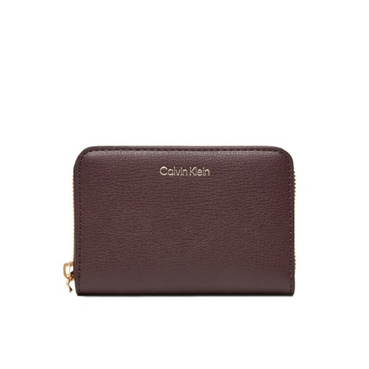Calvin Klein Duży Portfel Damski Foil Logo Medium Zip Around LV04F1091G Bordowy ze sklepu MODIVO w kategorii Portfele damskie - zdjęcie 184769849