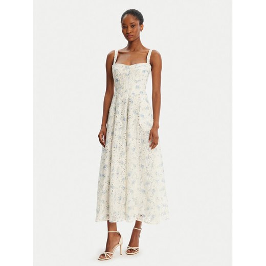 BARDOT Sukienka letnia Adaline Broderie 58655DB3 Biały Regular Fit ze sklepu MODIVO w kategorii Sukienki - zdjęcie 184769878