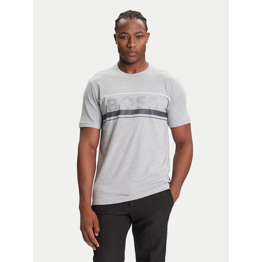 BOSS T-Shirt Iconic Zone 50550113 Szary Regular Fit ze sklepu MODIVO w kategorii T-shirty męskie - zdjęcie 184769896