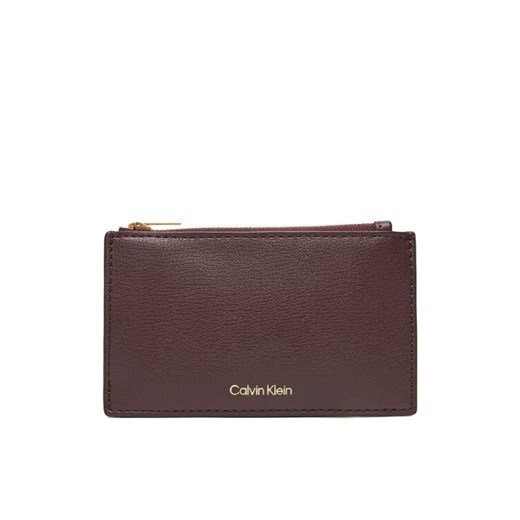Duży Portfel Damski Calvin Klein Foil Logo Top Zip Cardcase LV04F1090G Bordowy ze sklepu eobuwie.pl w kategorii Portfele damskie - zdjęcie 184772896