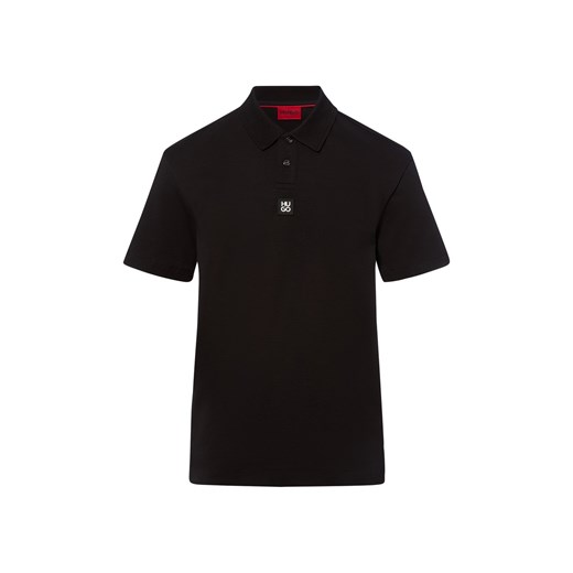 HUGO Męska koszulka polo - Deabono_D Mężczyźni Bawełna czarny jednolity ze sklepu vangraaf w kategorii T-shirty męskie - zdjęcie 184773267