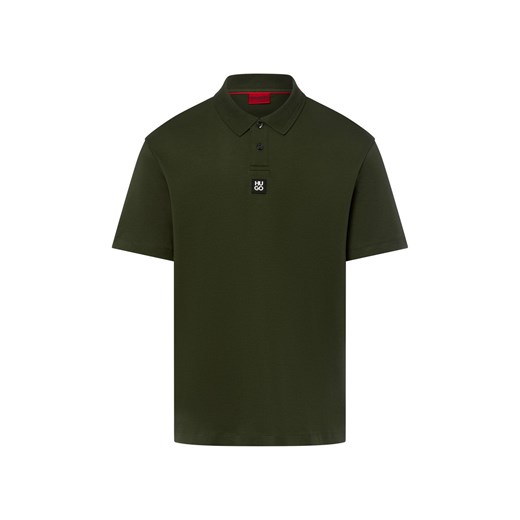 HUGO Męska koszulka polo - Deabono_D Mężczyźni Bawełna oliwkowy jednolity ze sklepu vangraaf w kategorii T-shirty męskie - zdjęcie 184773269