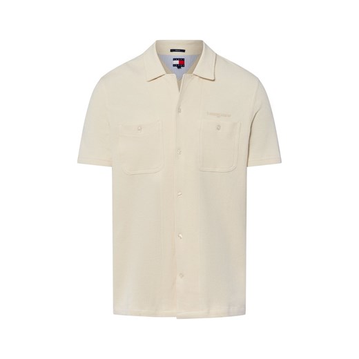 Tommy Jeans Męska koszulka z krótkim rękawem Mężczyźni Regular Fit Bawełna piaskowy jednolity ze sklepu vangraaf w kategorii Koszule męskie - zdjęcie 184773275