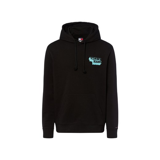 Tommy Jeans Męska bluza z kapturem Mężczyźni Bawełna czarny nadruk ze sklepu vangraaf w kategorii Bluzy męskie - zdjęcie 184773276
