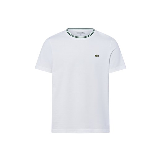 Lacoste Koszulka męska Mężczyźni Bawełna biały jednolity ze sklepu vangraaf w kategorii T-shirty męskie - zdjęcie 184773289