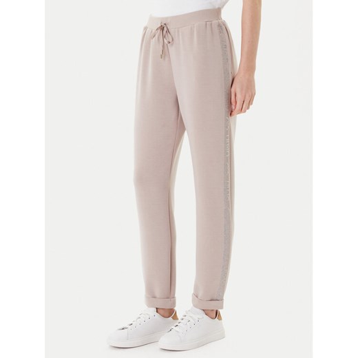 Liu Jo Spodnie dresowe TF5093 J4616 Beżowy Regular Fit ze sklepu MODIVO w kategorii Spodnie damskie - zdjęcie 184773337