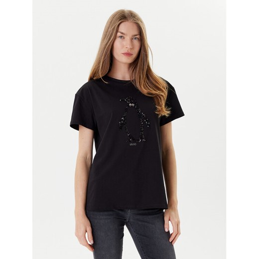 Liu Jo T-Shirt MF5412 JS923 Czarny Regular Fit ze sklepu MODIVO w kategorii Bluzki damskie - zdjęcie 184773339