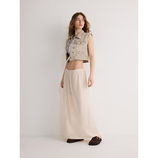 Reserved - Spódnica maxi - kremowy Reserved XXL okazja Reserved