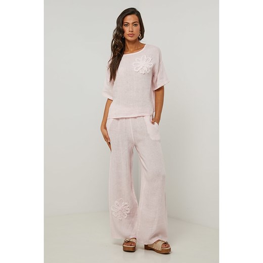 Le Monde du Lin Lniana bluzka w kolorze jasnoróżowym ze sklepu Limango Polska w kategorii Bluzki damskie - zdjęcie 184775837