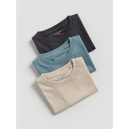 Reserved - Bawełniany t-shirt 3 pack - beżowy ze sklepu Reserved w kategorii T-shirty chłopięce - zdjęcie 184776995
