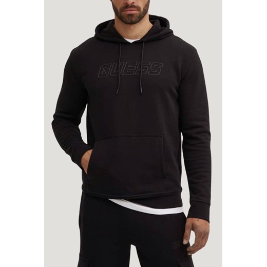 GUESS Czarna męska bluza z kapturem Aldwin, Rozmiar M ze sklepu outfit.pl w kategorii Bluzy męskie - zdjęcie 184777136