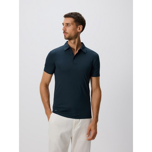 Reserved - Koszulka polo slim - ciemnozielony ze sklepu Reserved w kategorii T-shirty męskie - zdjęcie 184777408