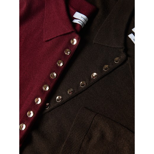 Reserved - Sweter z wełną - burgundowy Reserved S Reserved