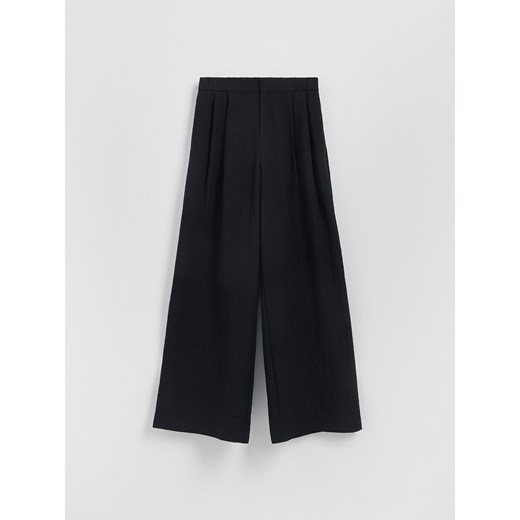 Reserved - Luźne spodnie z wiskozą - czarny Reserved XL Reserved