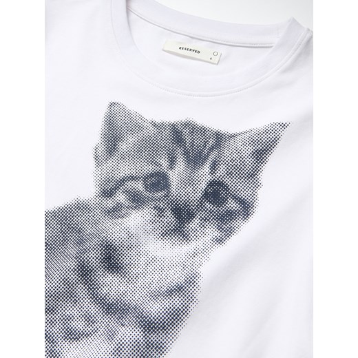 Reserved - T-shirt z nadrukiem - biały Reserved S Reserved
