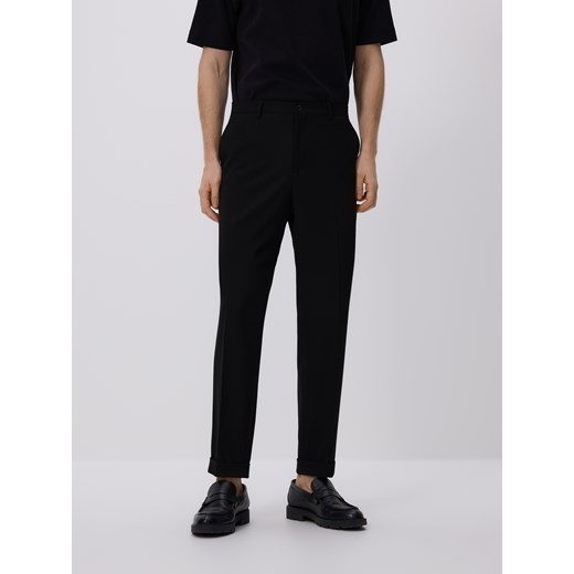 Reserved - Spodnie garniturowe z kantem - czarny Reserved 52 Reserved