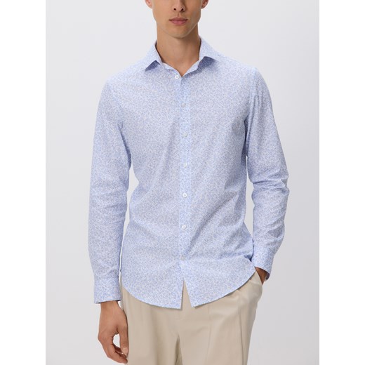 Reserved - Koszula slim fit w drobny wzór - jasnoniebieski Reserved XL Reserved