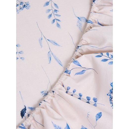 Sinsay - Prześcieradło z gumką w kwiatowy wzór - błękitny Sinsay One Size Sinsay