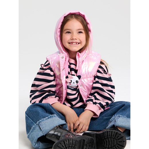 Sinsay - Kamizelka z kapturem - różowy Sinsay 140 (9-10 l) Sinsay