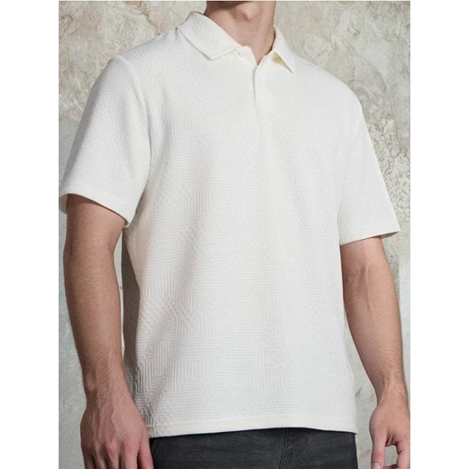 Sinsay - Koszulka polo - kremowy ze sklepu Sinsay w kategorii T-shirty męskie - zdjęcie 184778785