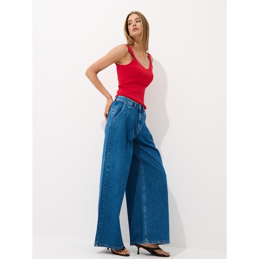 Mohito - Jeansy palazzo - niebieski Mohito 40 Mohito