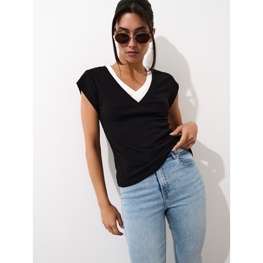 Mohito - Bluzka z dekoltem V - czarny Mohito XS Mohito