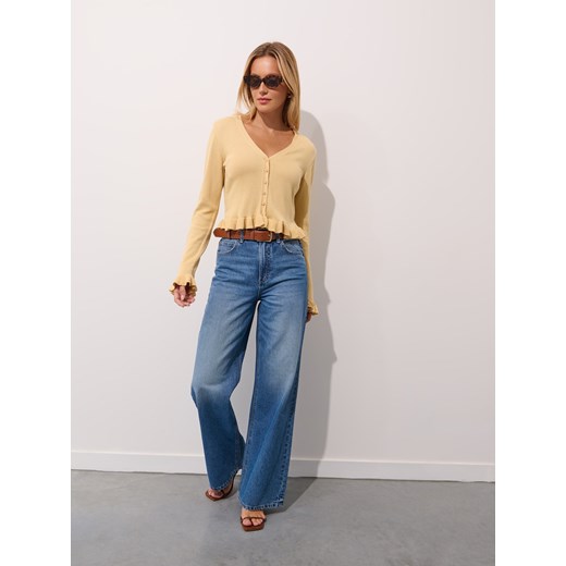 Mohito - Kardigan z bawełny bambusowej - żółty Mohito M Mohito