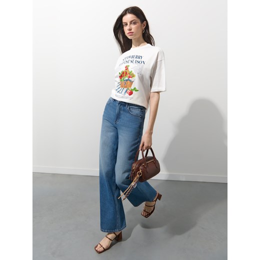 Mohito - T-shirt z nadrukiem - biały Mohito S Mohito