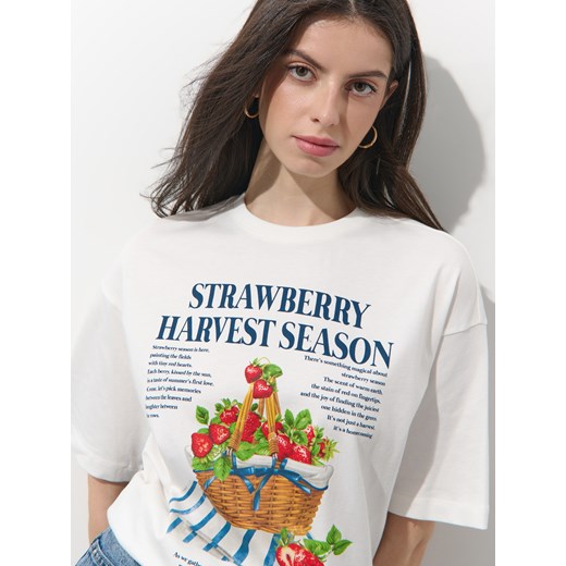 Mohito - T-shirt z nadrukiem - biały Mohito S Mohito