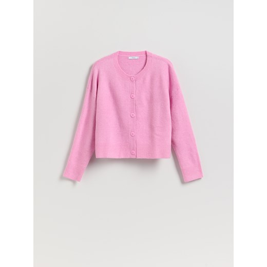 Reserved - Kardigan z obniżoną linią ramion - fioletowy Reserved M Reserved