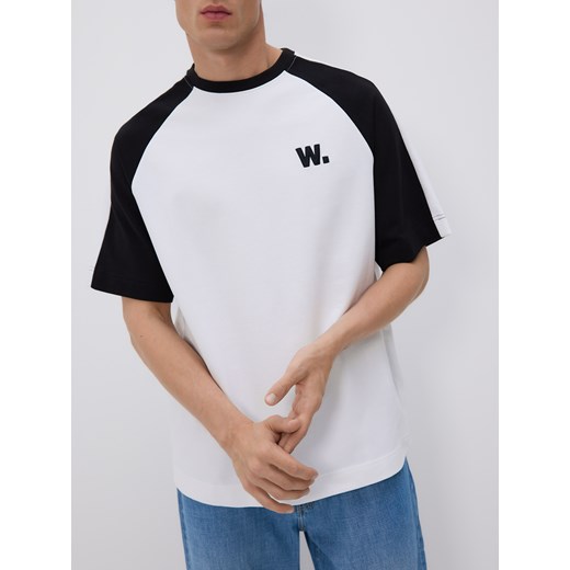 Reserved - T-shirt oversize z raglanowym rękawem - biały ze sklepu Reserved w kategorii T-shirty męskie - zdjęcie 184779539