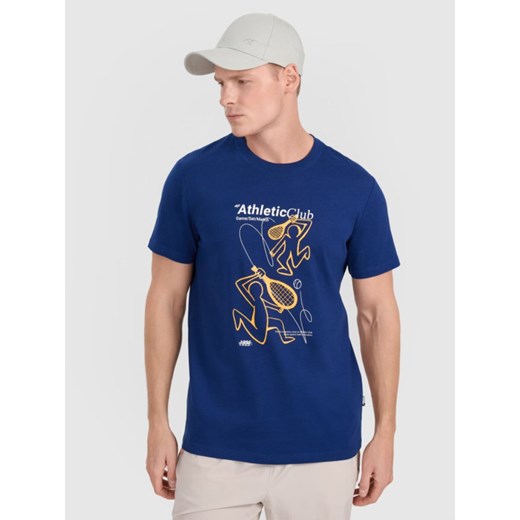 Męski t-shirt z nadrukiem 4F 4FRSS25TTSHM2852 - granatowy ze sklepu Sportstylestory.com w kategorii T-shirty męskie - zdjęcie 184779998