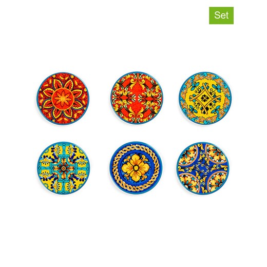 Trendy Kitchen by EXCÉLSA Podkładki (6 szt.) &quot;Trinacria&quot; ze wzorem - Ø 11 cm ze sklepu Limango Polska w kategorii Akcesoria kuchenne - zdjęcie 184780105