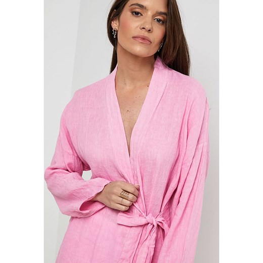 Rodier Lin Lniany kardigan w kolorze jasnoróżowym Rodier Lin M/L okazja Limango Polska